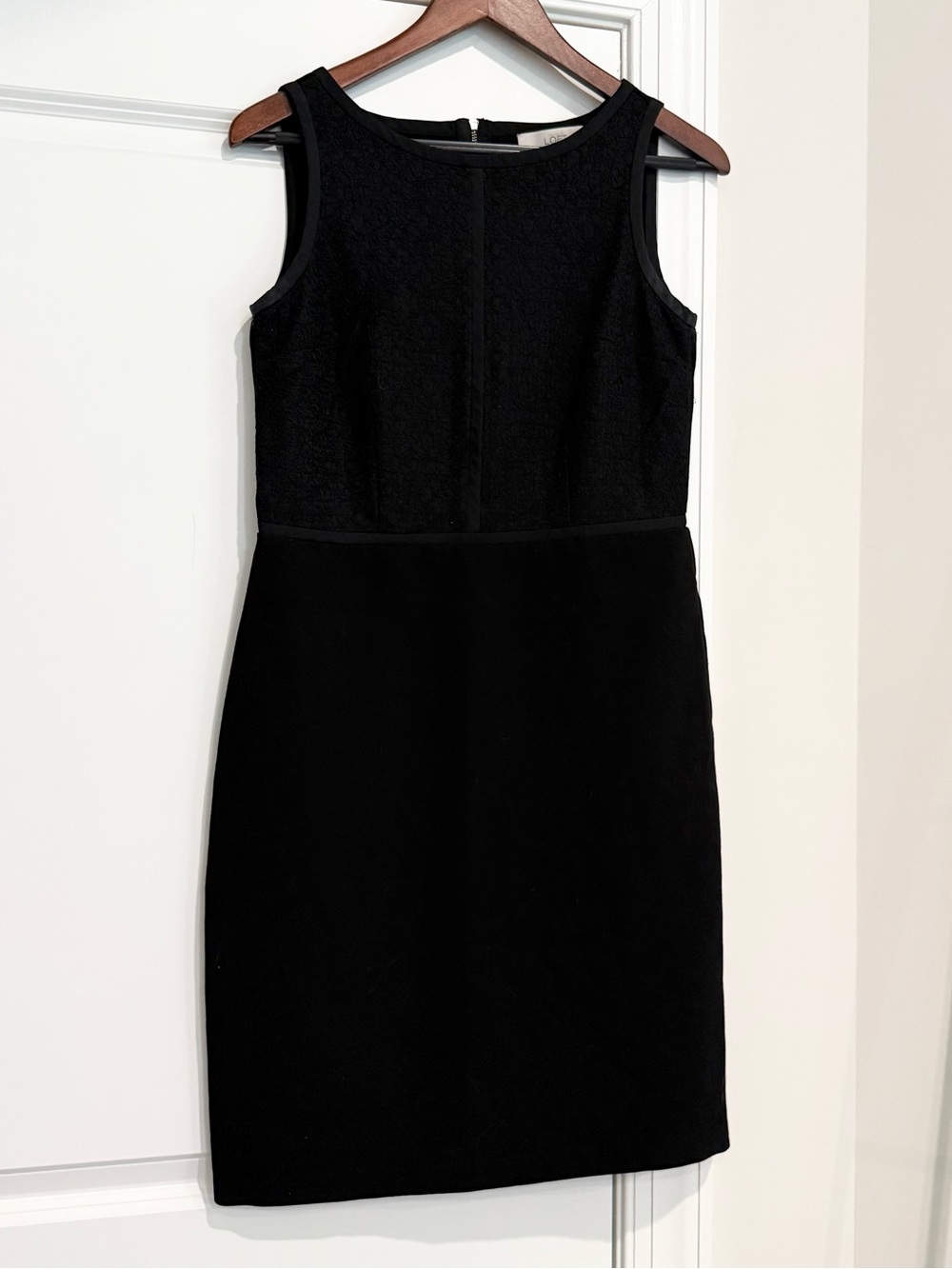 LOFT Lace Bodice Midi Sheath Dress